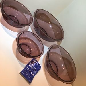 Vintage NWB Pyrex Cranberry Mixing Bowls